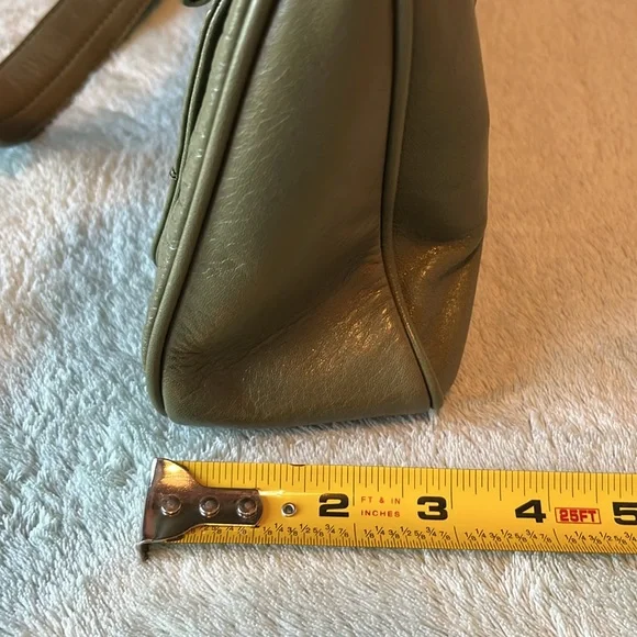 Anne Klein Leather Purse Shoulder Bag Army Olive Green - Picture 9 of 13